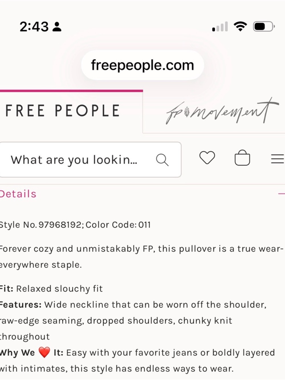Free People Firefly Pullover Sweater - Cream - Picture 5 of 7